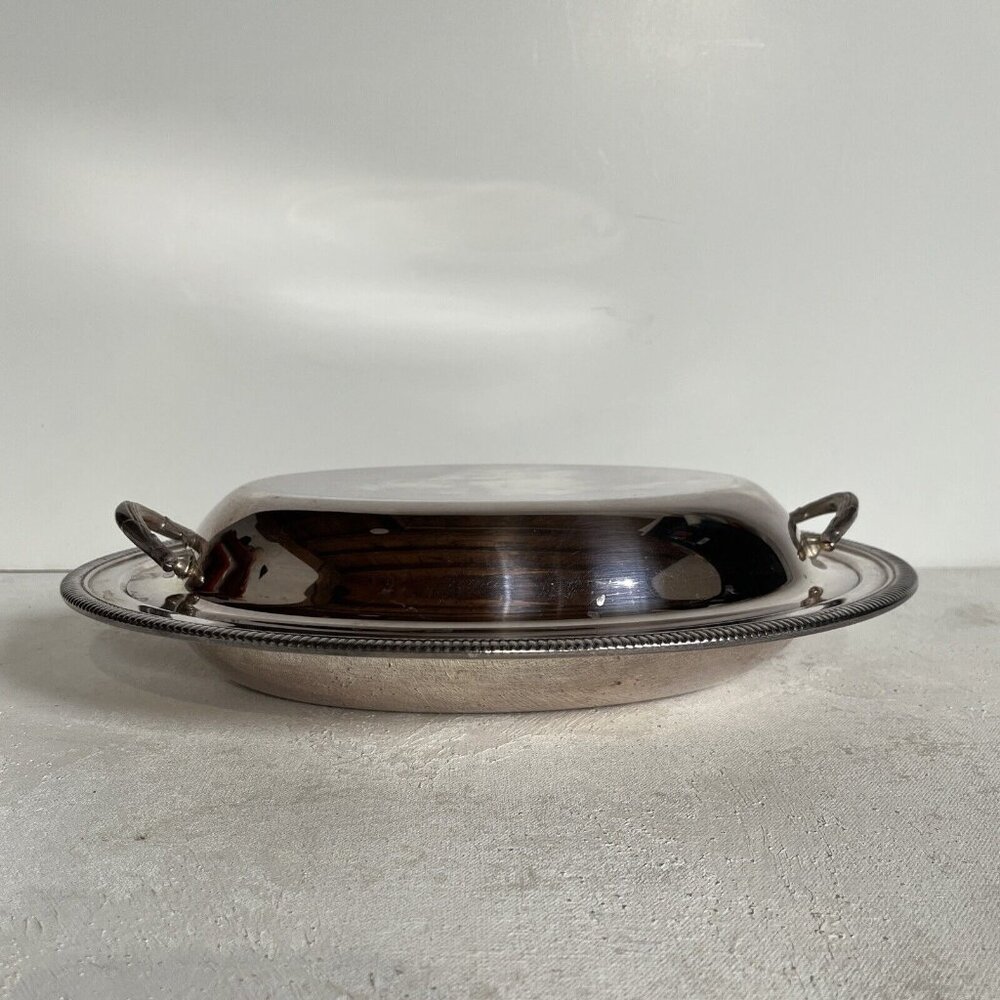 Wm Rodgers Mfg. Co. 4212 Silver Plated Oval‎ Covered Double Vegetable Server
